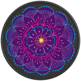 PURPLE FLOWER MANDALA BLACK CARBON FIBER TIRE COVER