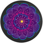 PURPLE FLOWER MANDALA BLACK TIRE COVER