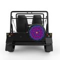 PURPLE FLOWER MANDALA BLACK TIRE COVER FOR MOKE