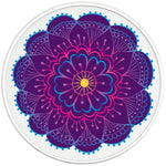 PURPLE FLOWER MANDALA PEARL  WHITE CARBON FIBER TIRE COVER
