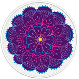 PURPLE FLOWER MANDALA PEARL  WHITE CARBON FIBER TIRE COVER