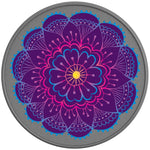 PURPLE FLOWER MANDALA SILVER CARBON FIBER TIRE COVER