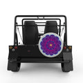 PURPLE FLOWER MANDALA SILVER CARBON FIBER TIRE COVER FOR MOKE