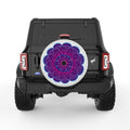 PURPLE FLOWER MANDALA PEARL  WHITE CARBON FIBER TIRE COVER