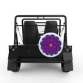 PURPLE FLOWER MANDALA WHITE TIRE COVER FOR MOKE