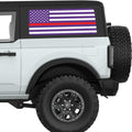 PURPLE WHITE WITH RED LINE AMERICAN FLAG QUARTER WINDOW DECAL FITS 2021+ FORD BRONCO 2 DOOR HARD TOP