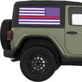 PURPLE WHITE WITH RED LINE AMERICAN FLAG QUARTER WINDOW DECAL FITS 2011-2018 JEEP WRANGLER 2 DOOR HARD TOP JK