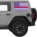 PURPLE WHITE WITH RED LINE AMERICAN FLAG QUARTER WINDOW DECAL FITS 2018+ JEEP WRANGLER 4 DOOR HARD TOP JLU