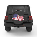 PAINTED US FLAG PEARL  WHITE CARBON FIBER TIRE COVER