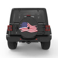 PAINTED US FLAG BLACK CARBON FIBER TIRE COVER