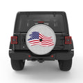 PAINTED US FLAG WHITE TIRE COVER