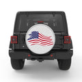 PAINTED US FLAG BLACK TIRE COVER