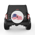 PAINTED US FLAG PEARL  WHITE CARBON FIBER TIRE COVER