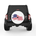 PAINTED US FLAG WHITE TIRE COVER