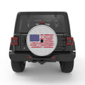 PATRIOTIC DISTRESSED FLAG WHITE TIRE COVER