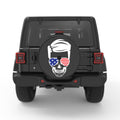 PATRIOTIC GUY SKULL BLACK CARBON FIBER TIRE COVER