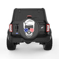 PATRIOTIC GUY SKULL BLACK CARBON FIBER TIRE COVER