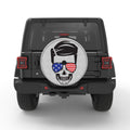 PATRIOTIC GUY SKULL WHITE TIRE COVER