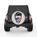 PATRIOTIC GUY SKULL SILVER CARBON FIBER TIRE COVER