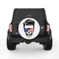PATRIOTIC GUY SKULL WHITE TIRE COVER