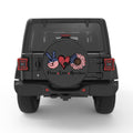 PATRIOTIC PEACE LOVE AMERICA BLACK CARBON FIBER TIRE COVER