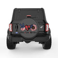PATRIOTIC PEACE LOVE AMERICA BLACK CARBON FIBER TIRE COVER