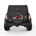 PATRIOTIC PEACE LOVE AMERICA BLACK TIRE COVER