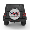 PATRIOTIC PEACE LOVE AMERICA WHITE TIRE COVER