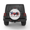 PATRIOTIC PEACE LOVE AMERICA SILVER CARBON FIBER TIRE COVER