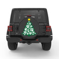 PAW PRINT CHRISTMAS TREE PEARL  WHITE CARBON FIBER TIRE COVER