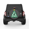 PAW PRINT CHRISTMAS TREE BLACK CARBON FIBER TIRE COVER