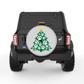 PAW PRINT CHRISTMAS TREE SILVER CARBON FIBER TIRE COVER