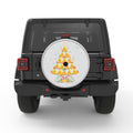 PIZZA CHRISTMAS TREE SILVER CARBON FIBER TIRE COVER