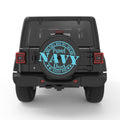 PROUD NAVY DAD BLACK CARBON FIBER TIRE COVER