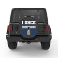 PROUD NAVY MOM BLACK CARBON FIBER TIRE COVER