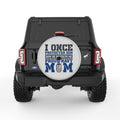 PROUD NAVY MOM SILVER CARBON FIBER TIRE COVER