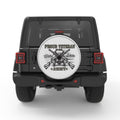 PROUD VETERAN SILVER CARBON FIBER TIRE COVER