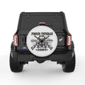PROUD VETERAN PEARL  WHITE CARBON FIBER TIRE COVER