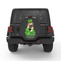 PUG PUPPY ST PATRICKS DAY BLACK CARBON FIBER TIRE COVER
