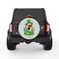 PUG PUPPY ST PATRICKS DAY SILVER CARBON FIBER TIRE COVER