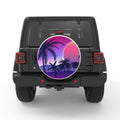 PURPLE BEACH SUNSET BLACK TIRE COVER