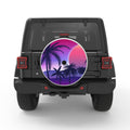 PURPLE BEACH SUNSET SILVER CARBON FIBER TIRE COVER