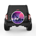 PURPLE BEACH SUNSET WHITE TIRE COVER