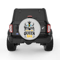 QUEEN BEE SILVER CARBON FIBER TIRE COVER