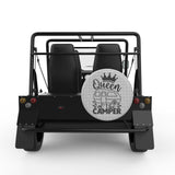 QUEEN OF THE CAMPER SILVER CARBON FIBER TIRE COVER FOR MOKE
