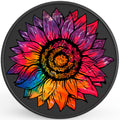 RAINBOW TIE DYE SUNFLOWER PEARL  WHITE CARBON FIBER TIRE COVER
