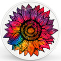 RAINBOW TIE DYE SUNFLOWER BLACK TIRE COVER