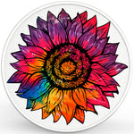 RAINBOW TIE DYE SUNFLOWER PEARL  WHITE CARBON FIBER TIRE COVER