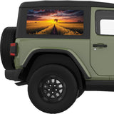 RAPESEED FIELD SUNSET QUARTER WINDOW DECAL FITS 2011-2018 JEEP WRANGLER 2 DOOR HARD TOP JK