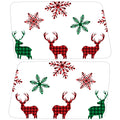 RED AND GREEN DEERS AND SNOWFLAKES QUARTER WINDOW DRIVER & PASSENGER DECALS